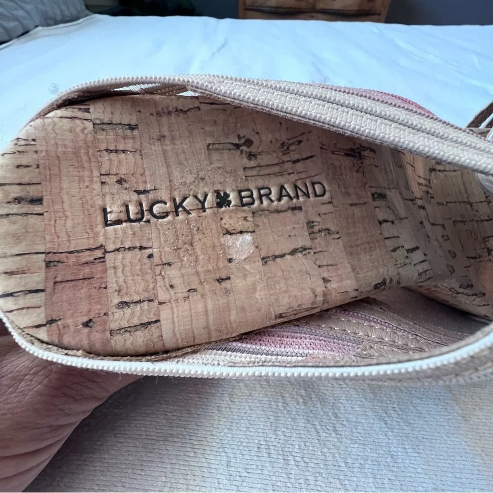 Lucky Brand Mykayla Cork Wedge Open Toe Sandals‎ Multicolor Women’s Size 9.5